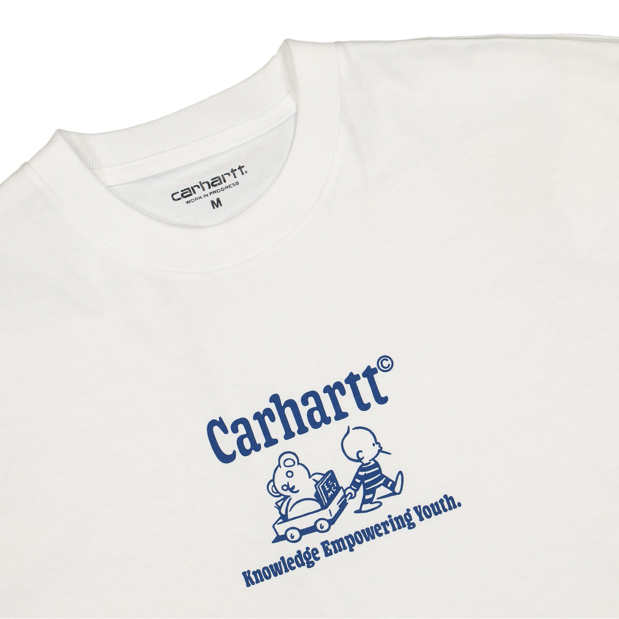 Carhartt WIP S/S Schools Out T-Shirt White / Blue T-Shirts Close-up | Overkill