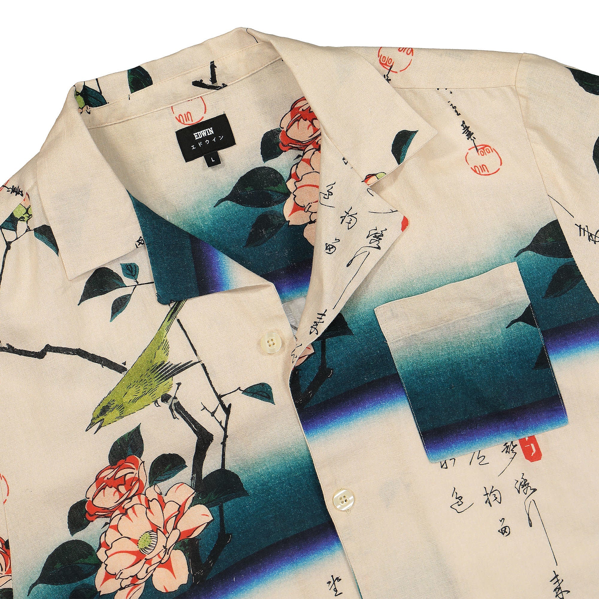 Edwin Hiroshige SS Shirt Hiroshige Light AOP Shirts Close-up | Overkill