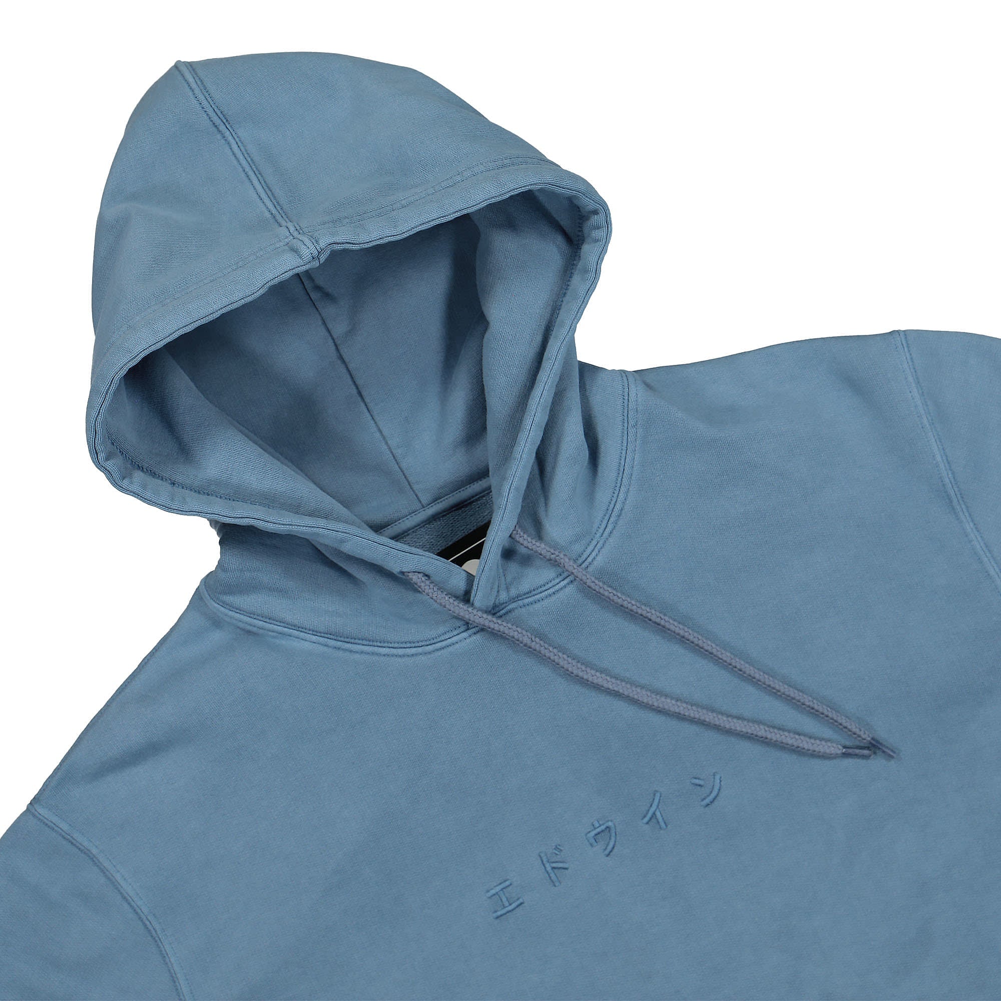 Edwin Katakana Natural Hoodie Indigo Hoodies Close-up | Overkill