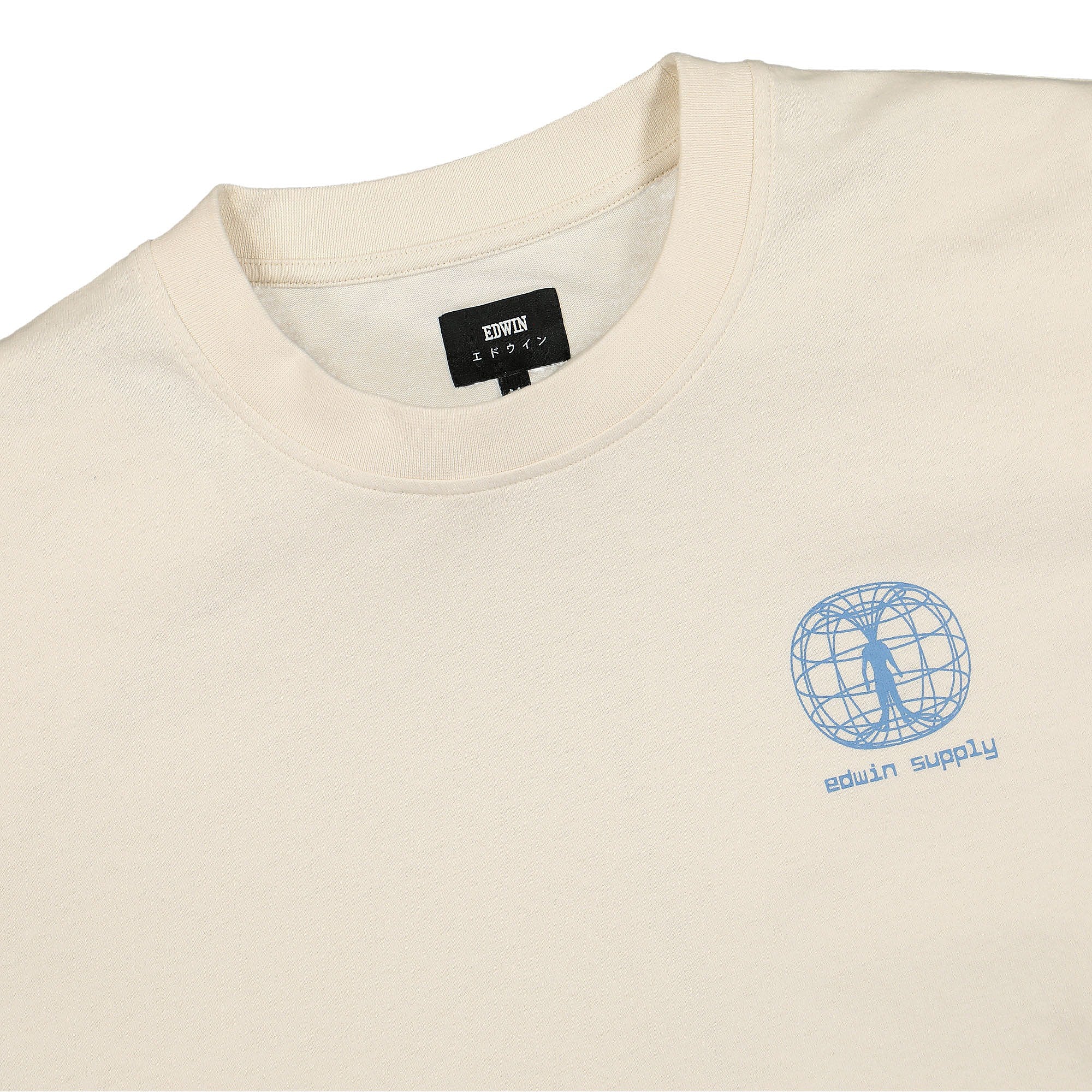 Edwin Satoyama Experience TS LS Single Jersey Whisper White Longsleeves Close-up | Overkill