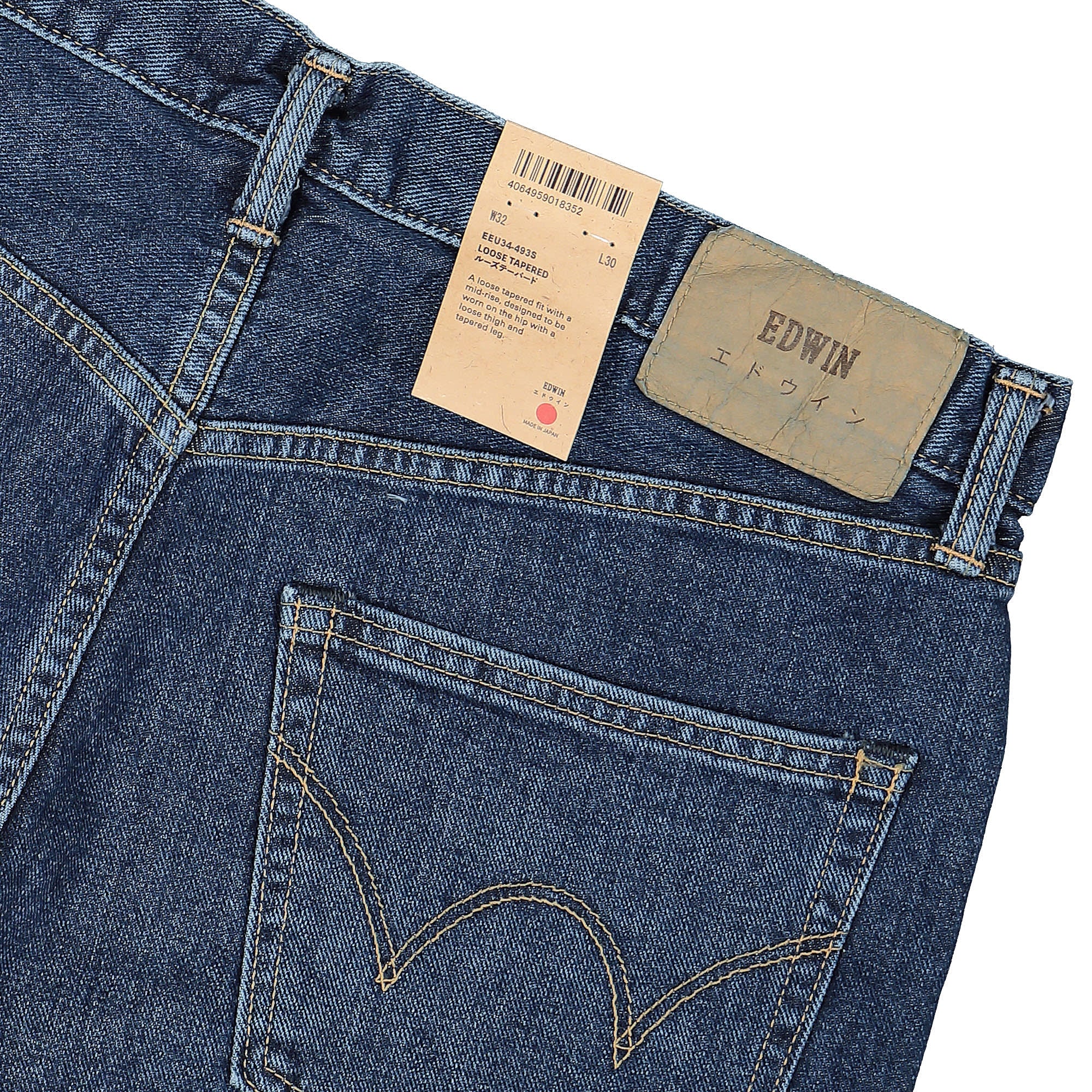 Edwin Loose Tapered Yoshiko Left Hand Denim Blue Jeans Detail view 1 | Overkill