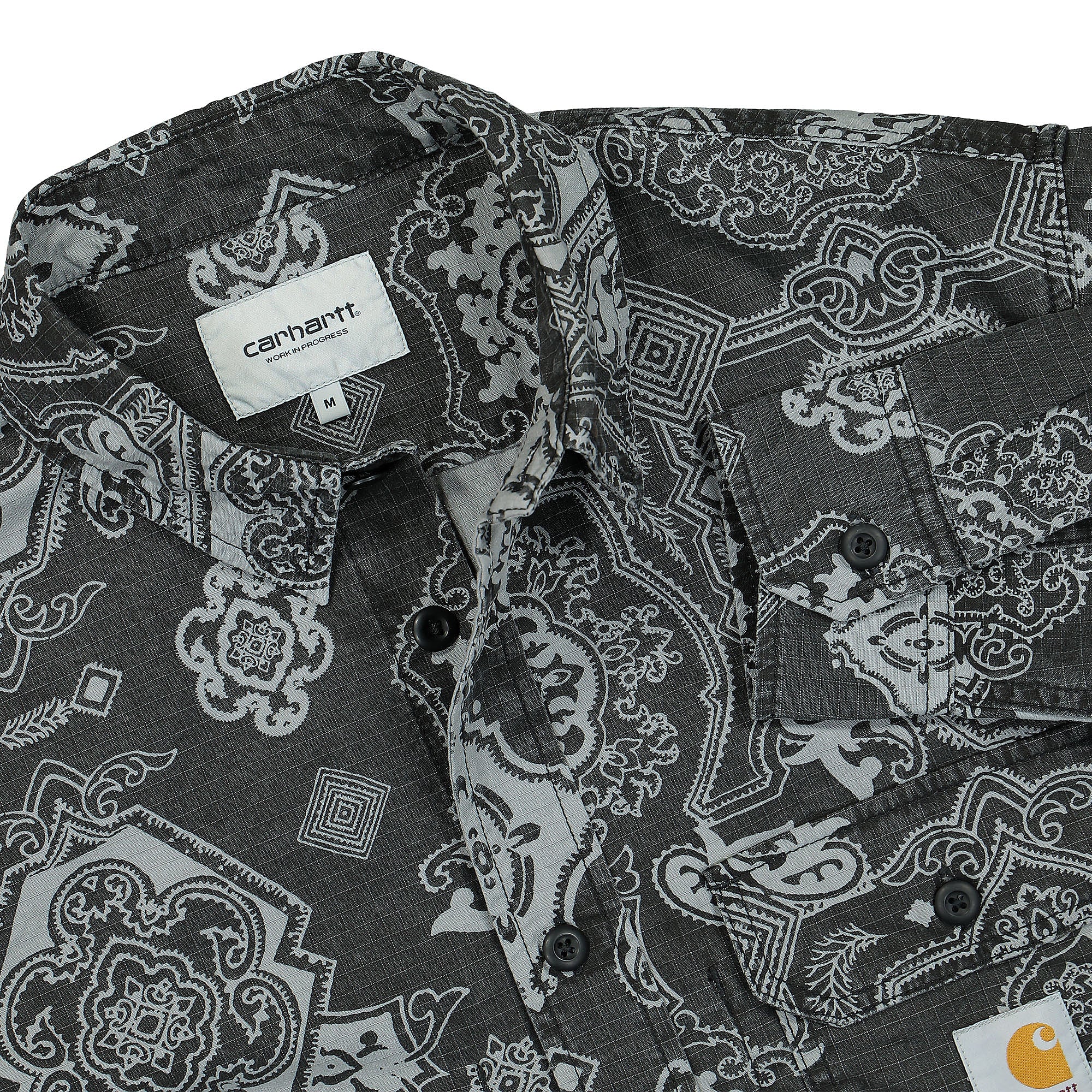 Carhartt WIP L/S Verse Shirt Verse Print  Black Shirts Close-up | Overkill