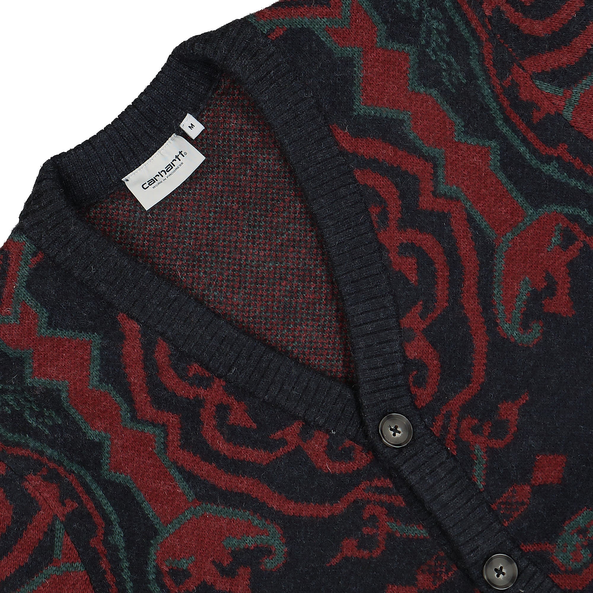 Carhartt WIP Verse Cardigan Verse Jacquard  Dark Navy Cardigans Close-up | Overkill