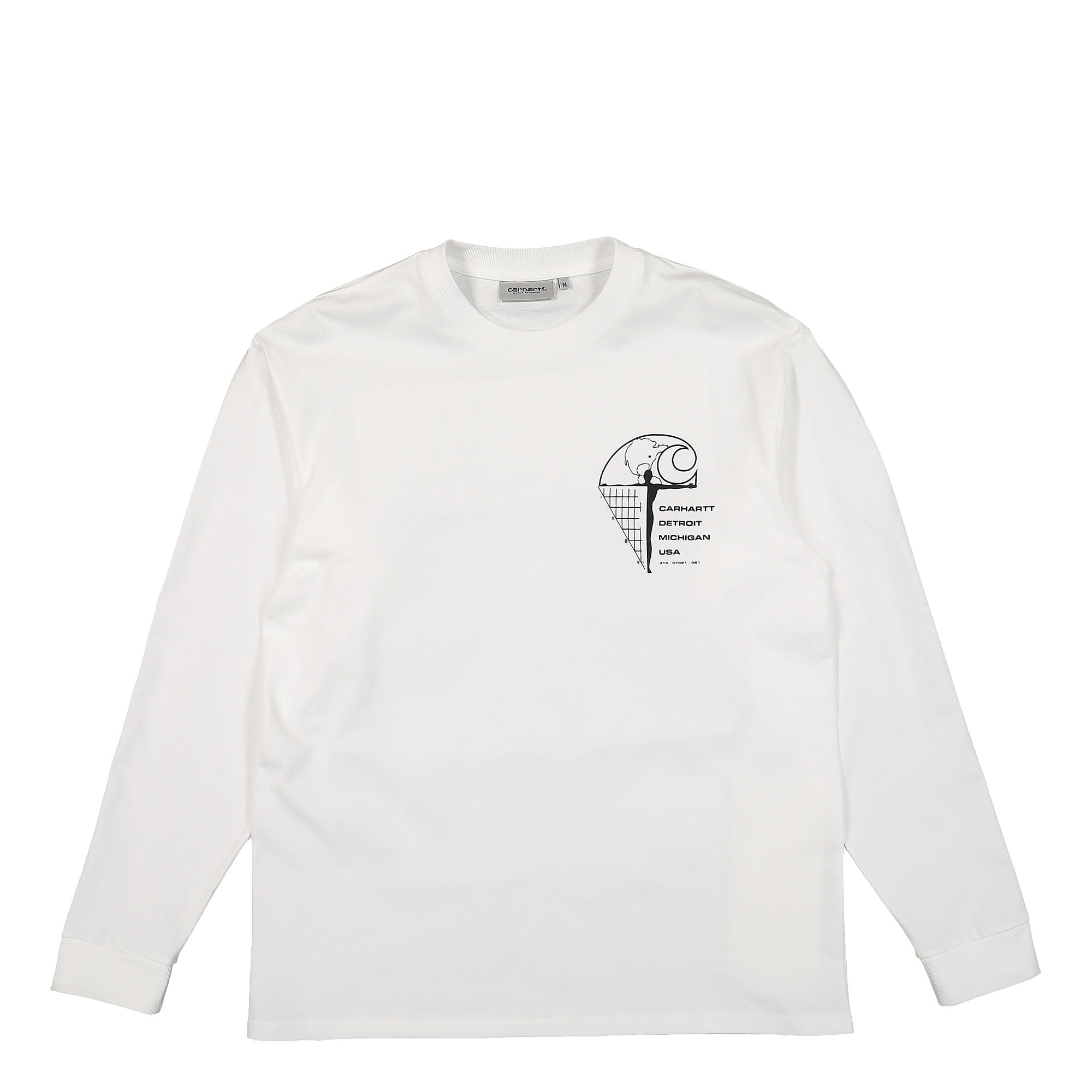Carhartt WIP L/S Ratios T-Shirt White / Dark Navy Longsleeves I031001.12H.XX.03 | Overkill