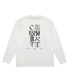 Carhartt WIP L/S Ratios T-Shirt White / Dark Navy Longsleeves Close-up | Overkill