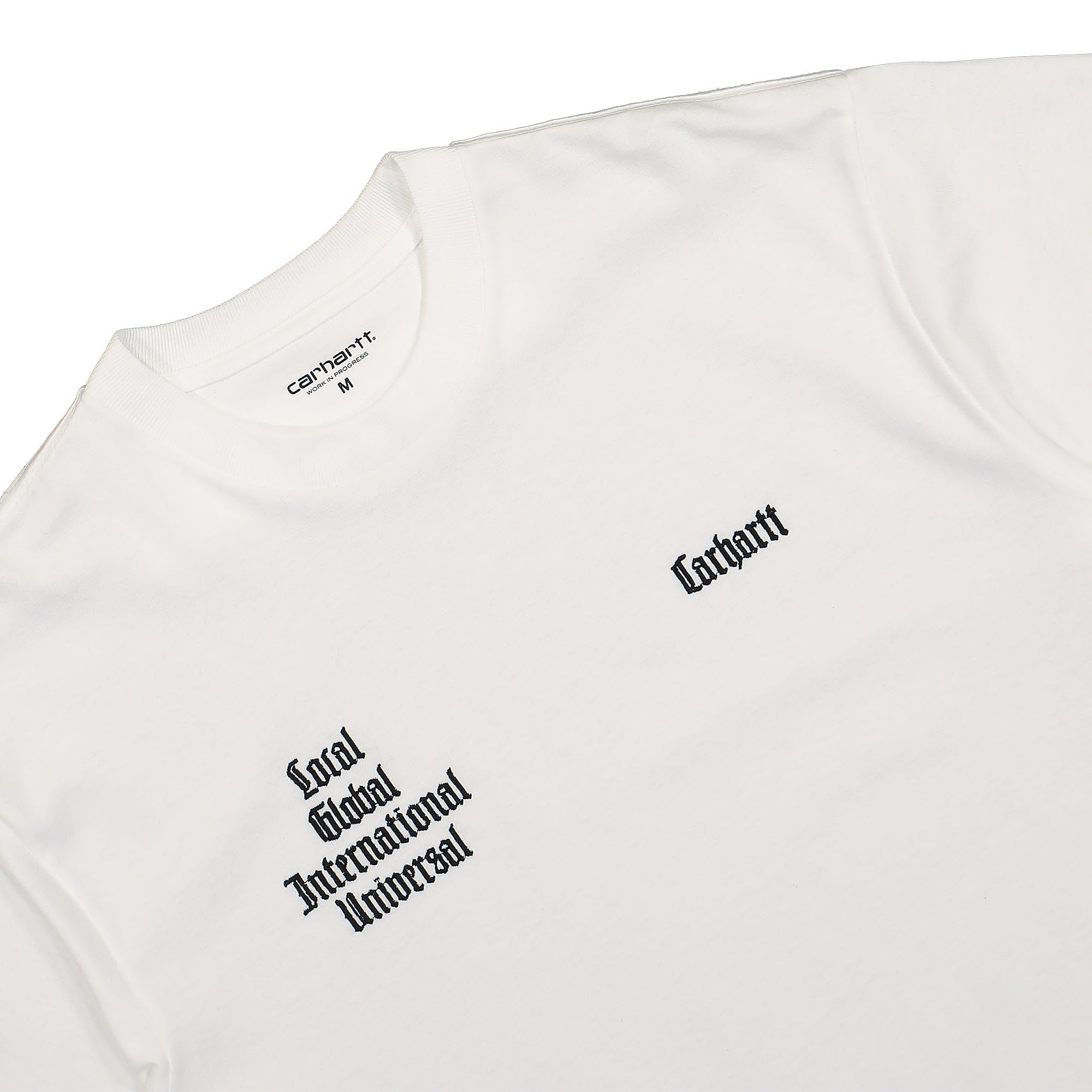 Carhartt WIP S/S Letterman T-Shirt White / Black T-Shirts Close-up | Overkill