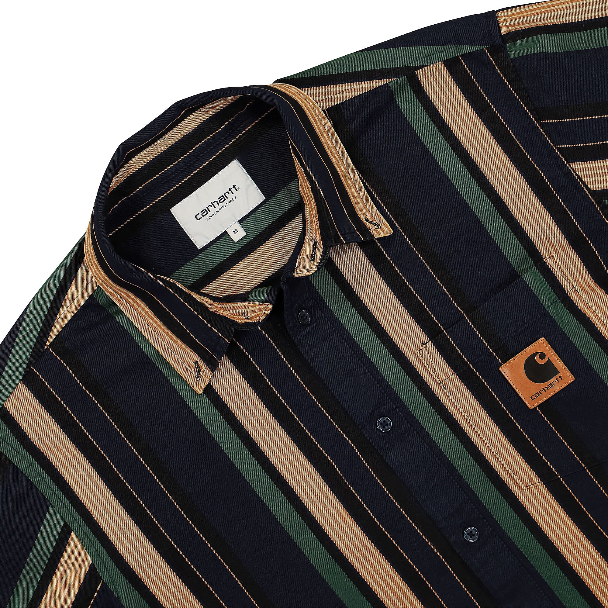 Carhartt WIP L/S Dorado Shirt Dorado Stripe  Dark Navy shirts Close-up | Overkill
