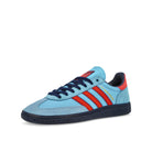 adidas Manchester SPZL Light Blue / Bright Red / Dark Blue Low Top Sneakers  Close Up | Overkill