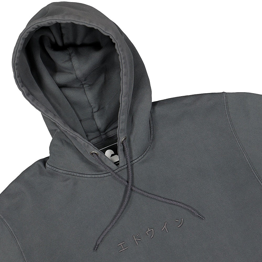 Edwin Katakana Hoodie Sweat Ebony Hoodies Close-up | Overkill