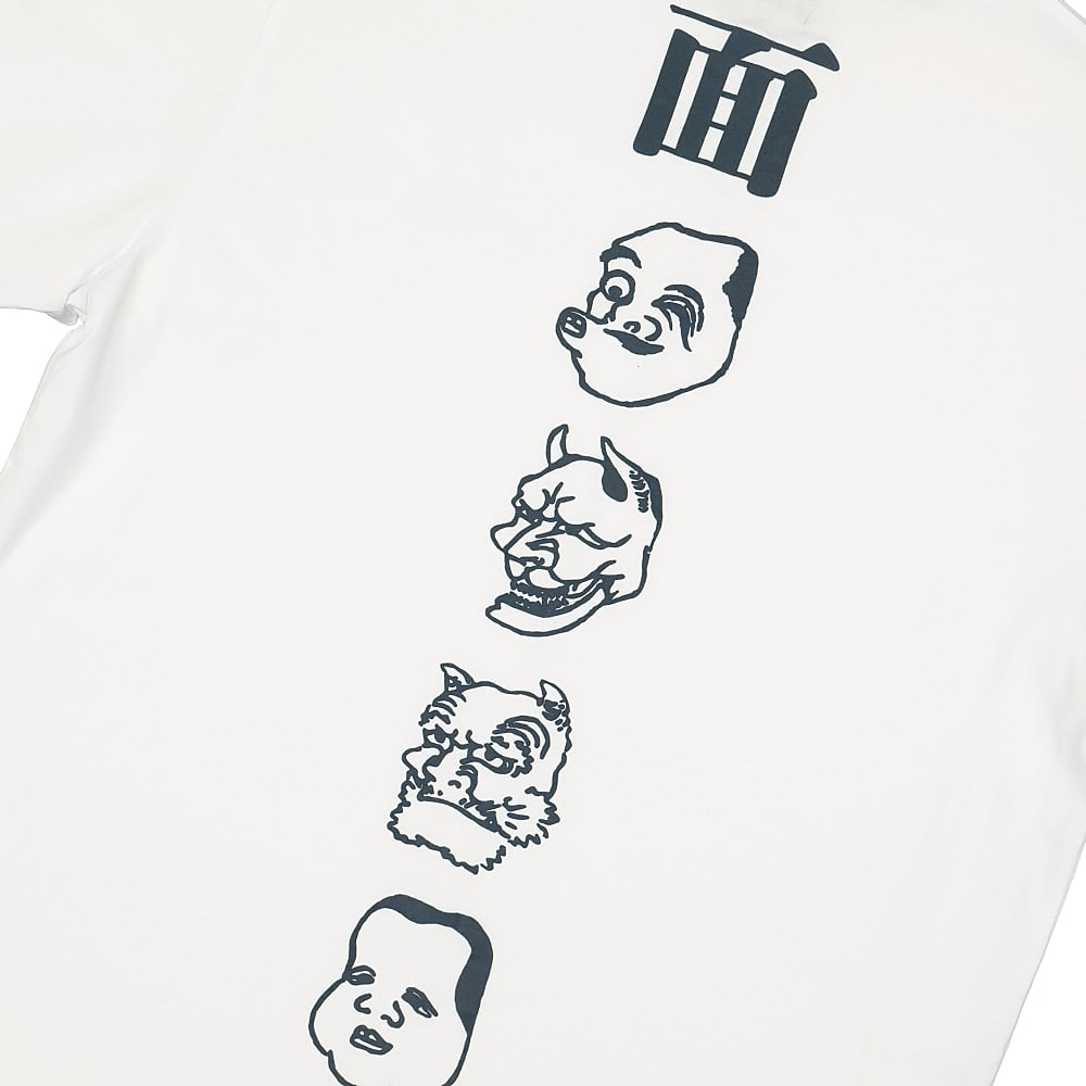 Edwin Hokusai Noh Masks TS Single Jersey White T-Shirts Detailfoto | Overkill