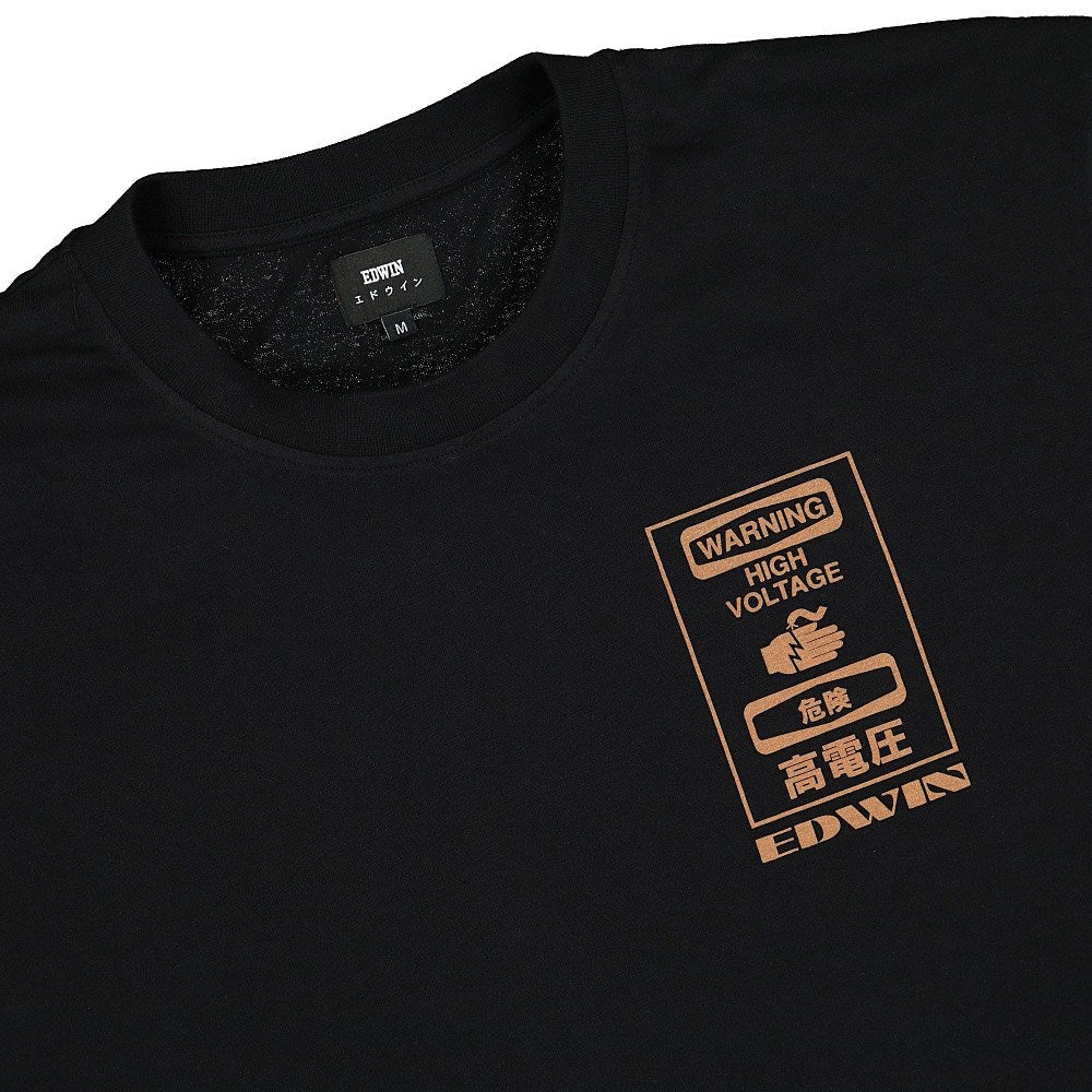 Edwin Warning TS Single Jersey Black T-Shirts Close-up | Overkill