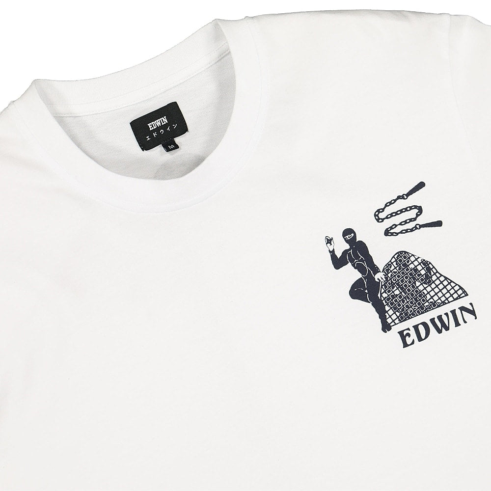 Edwin Shinobii TS LS Single Jersey White Longsleeves Close-up | Overkill