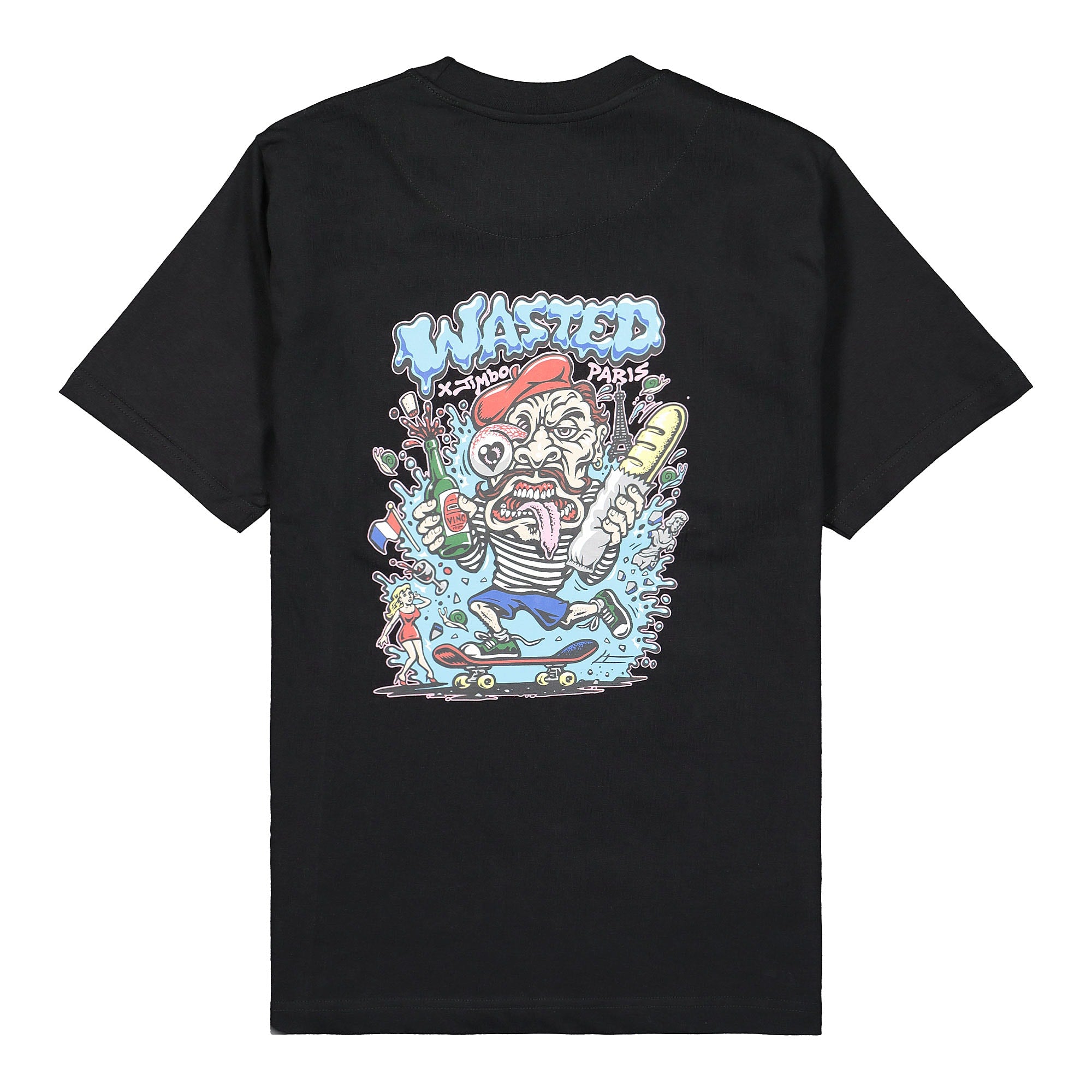 Wasted Paris Jimbo Phillips x Wasted Paris French Cliche Tee Black T-Shirts Close-up | Overkill