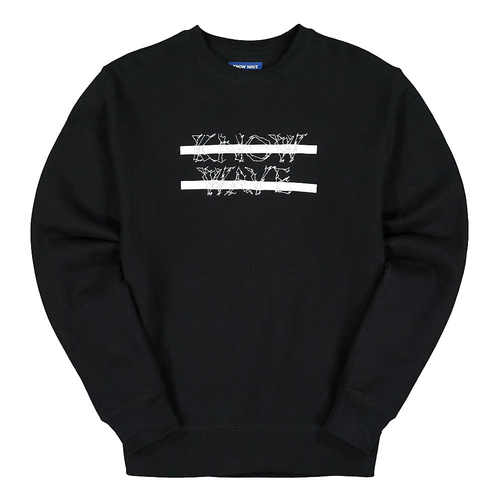 Know Wave classic anxiety logo crewneck Black Sweatshirts KFA1993 | Overkill