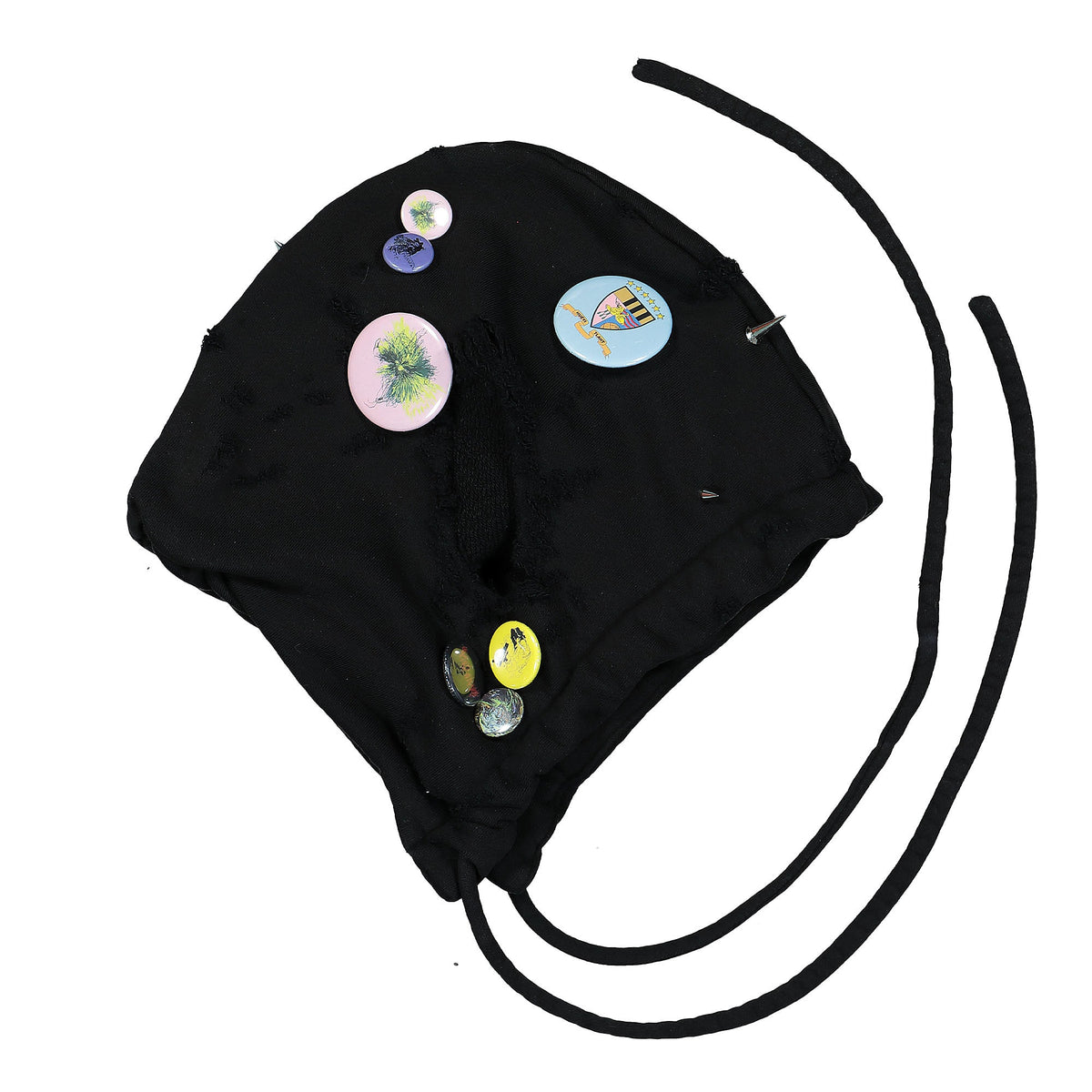 Liberal Youth Ministry Destroyed Hood With Pins Knit Black Beanies Close-up | Overkill