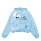 Liberal Youth Ministry Destroyed Bleached Hoodie Knit Blue Hoodies LYM01T109 | Overkill