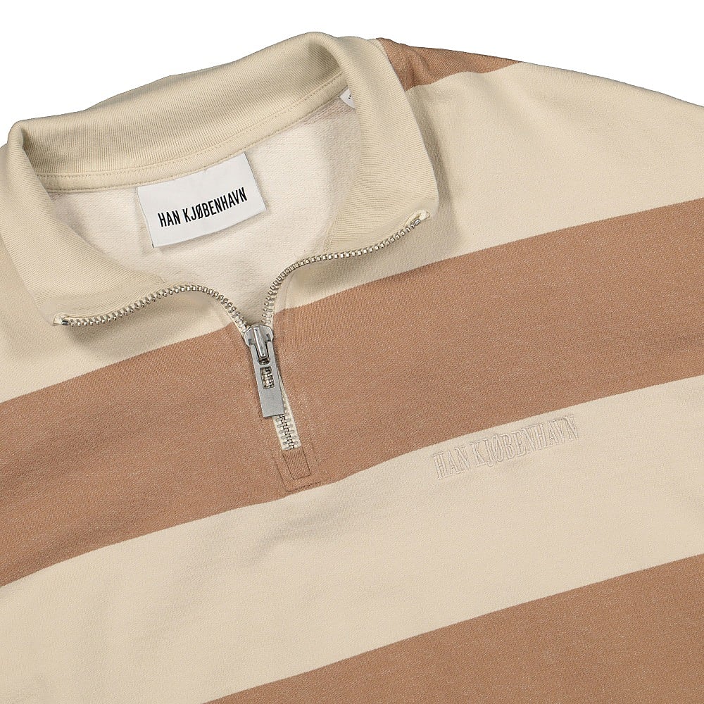 Han Kjobenhavn half zip sweat Off White Stripes 1 Sweatshirts Close-up | Overkill