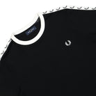 Fred Perry Taped Ringer T-Shirt Black T-Shirts Close-up | Overkill