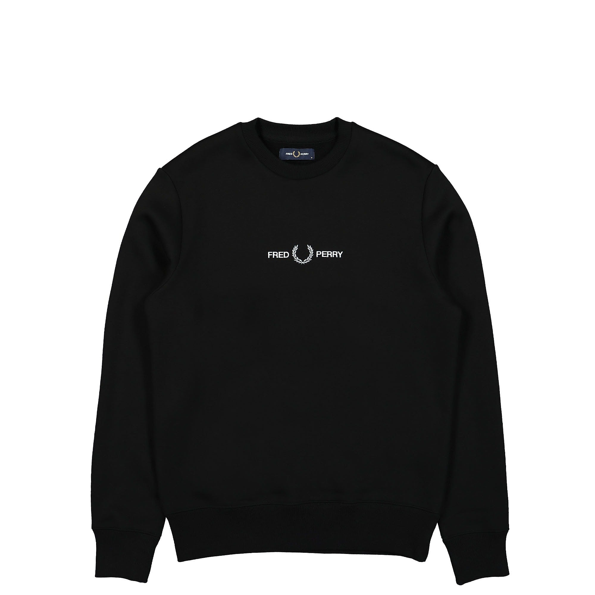 Fred Perry Embroidered Sweatshirt Black Sweatshirts M4727-102 | Overkill