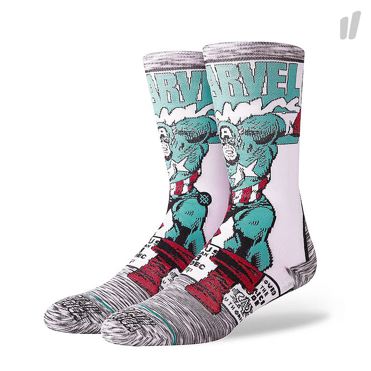 Stance Captain America Comic Socks Grey Socks M546D18CAA-GRY | Overkill