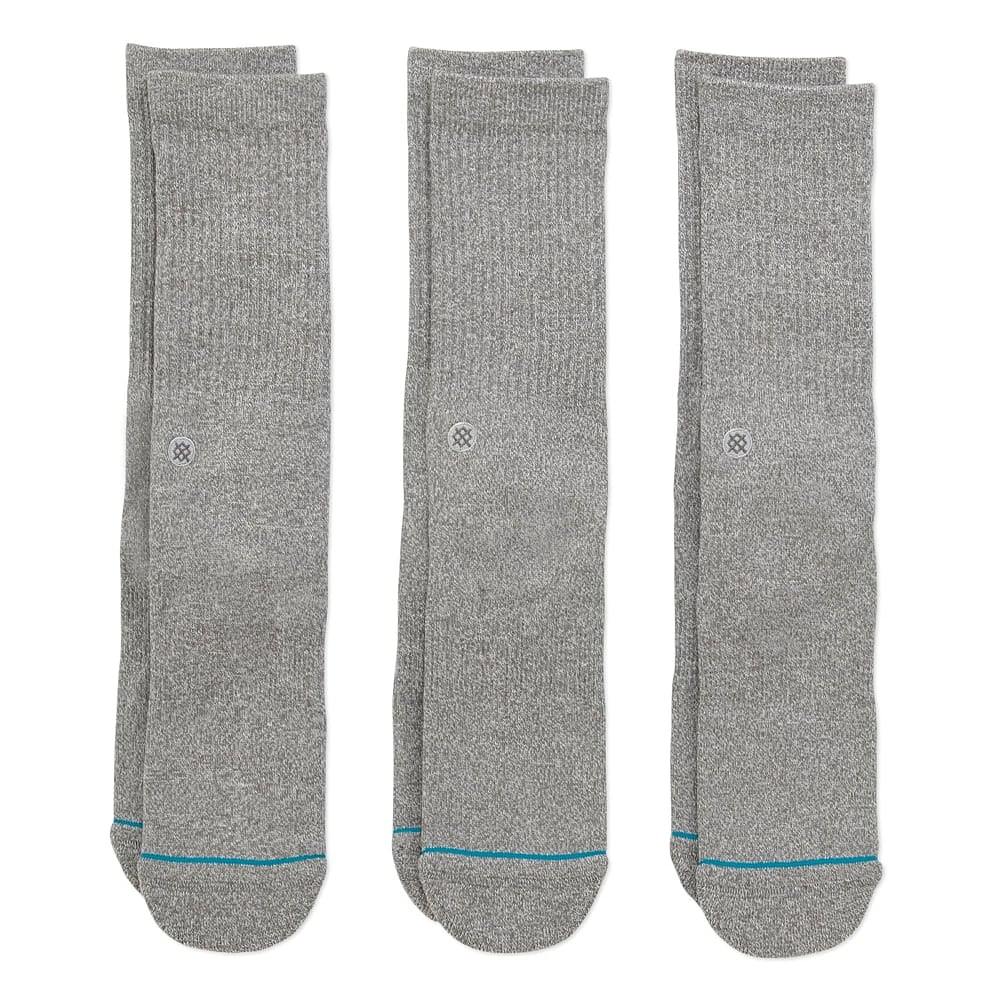 Stance Icon 3 Pack Socks Grey Heather Socks Material | Overkill