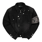 C2H4 Mastermind x C2H4 Asymmetrical Layered Denim Jacket Faded Black Jackets MMJ20-005 | Overkill