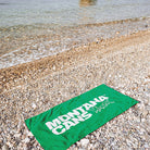 Montana Beach Towel Typo + Logo Green Towels Close-up | Overkill