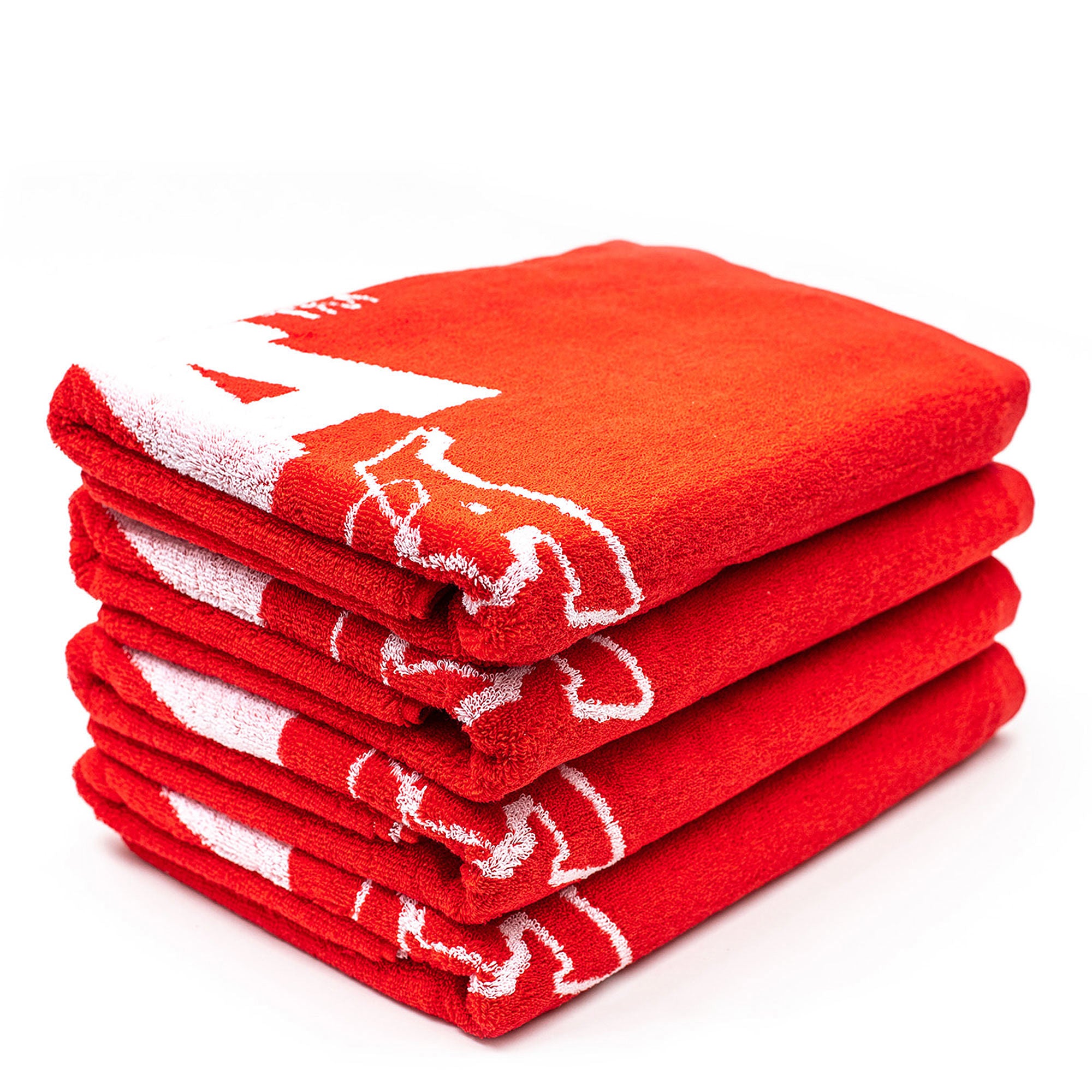 Montana Beach Towel Typo + Logo Red Towels  Material | Overkill