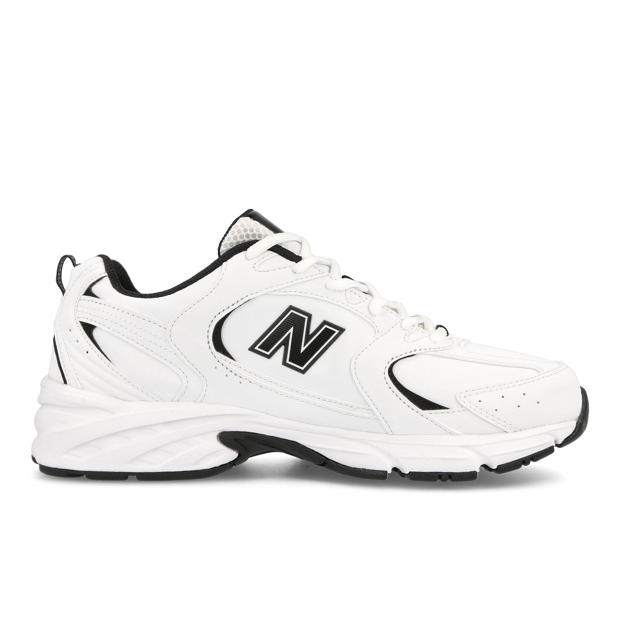 New Balance MR530SYB White-Black Low Top Sneakers  Close Up | Overkill