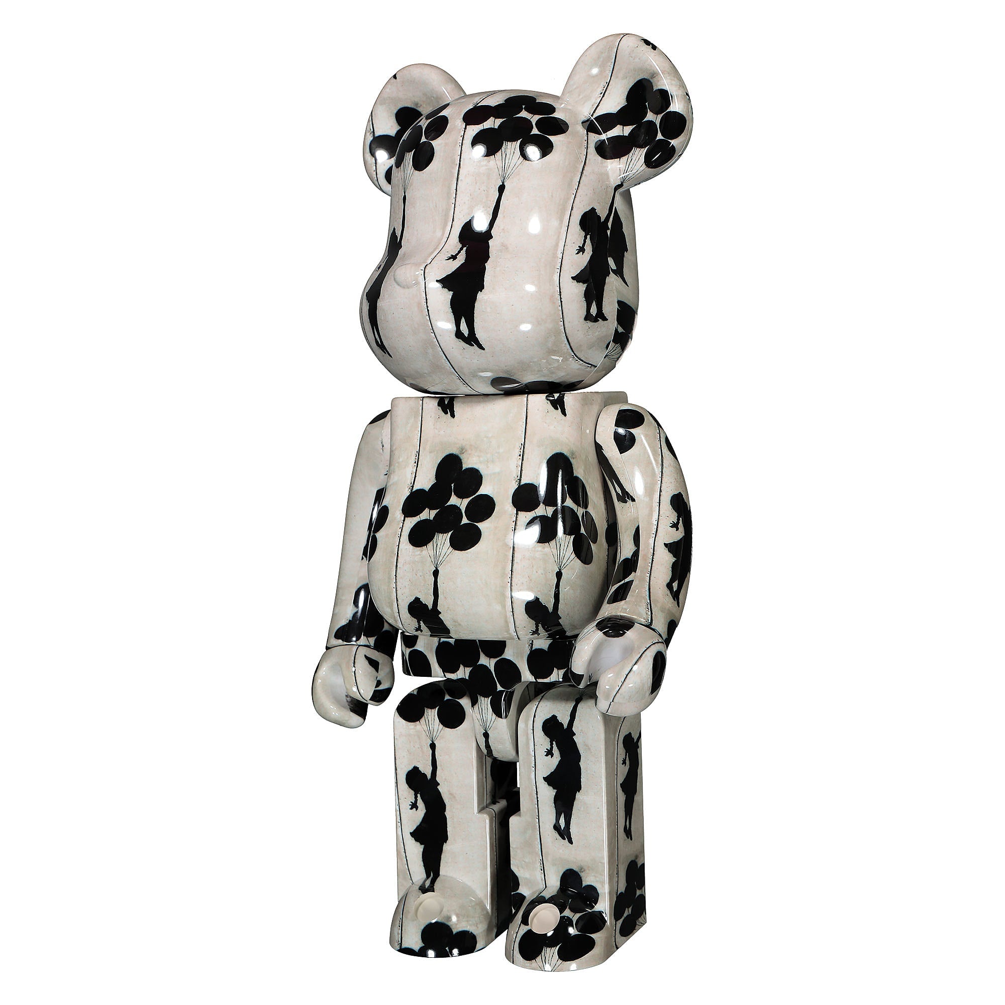Medicom Brandalism x Medicom Be@rbrick Flying Baloons Girl 1000% White / Black Collectibles & Toys Close-up | Overkill