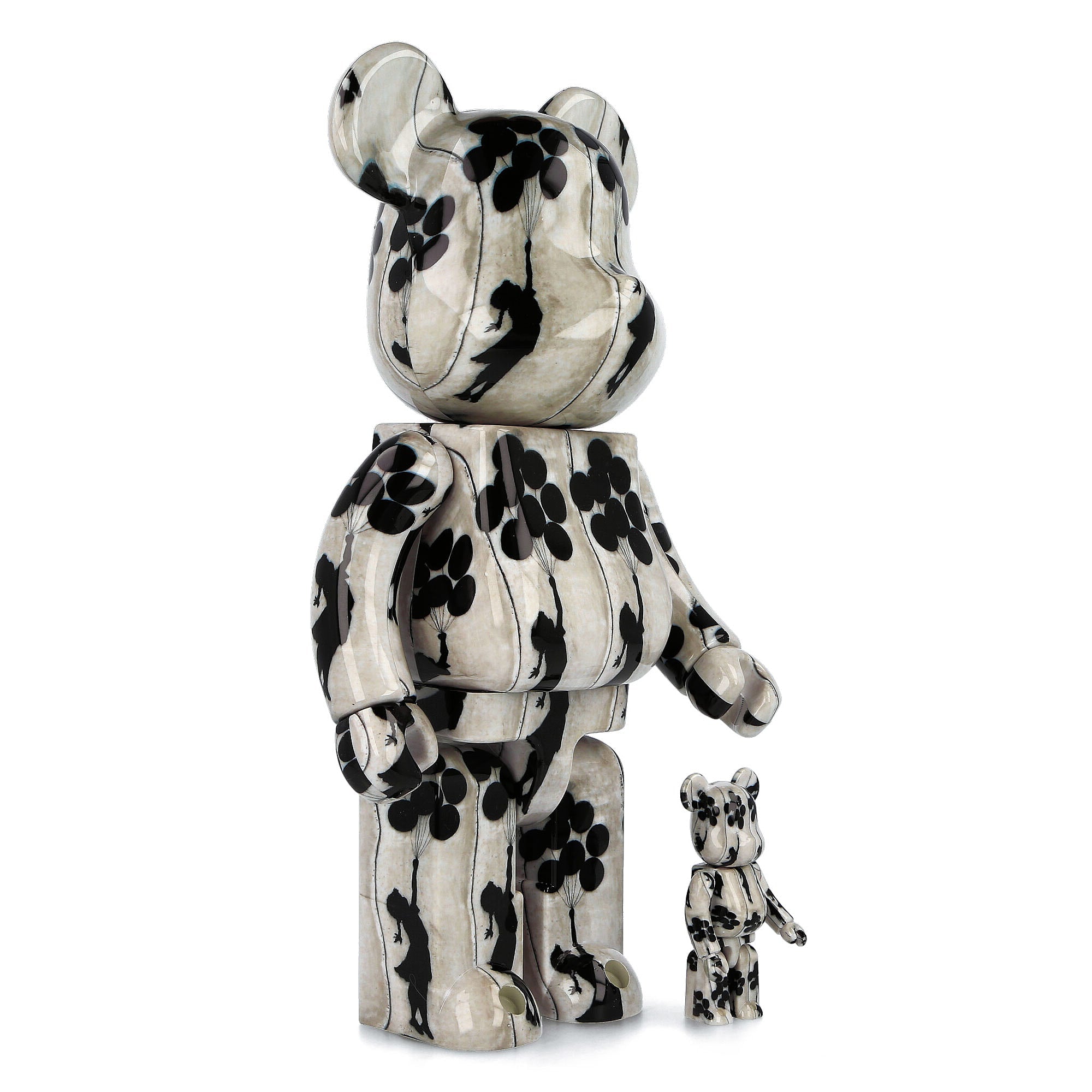 Medicom Brandalism x Medicom Be@rbrick Flying Baloons Girl 400% + 100% White / Black Collectibles & Toys Close-up | Overkill