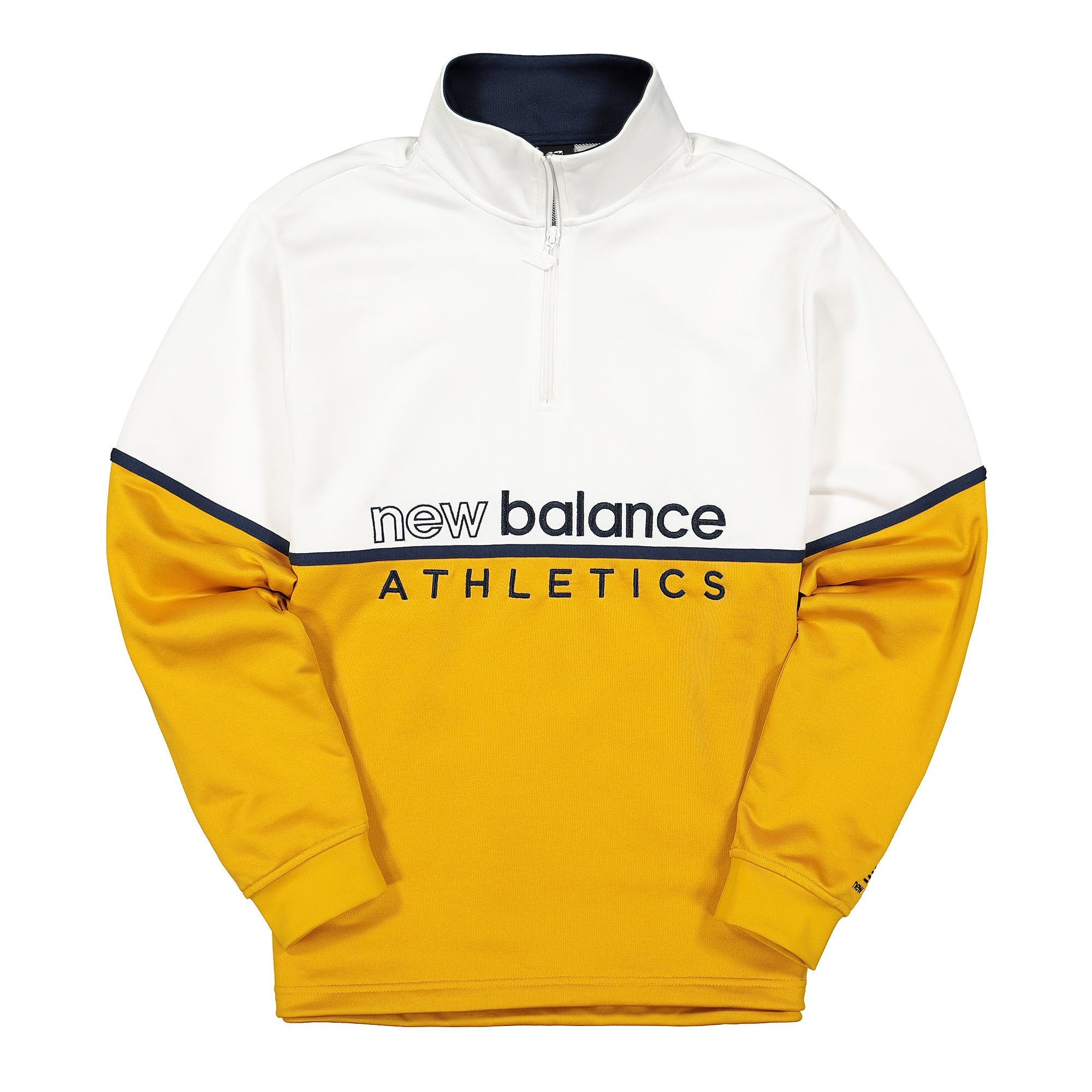 New Balance Athletics Halfzip Track Sweat Varsity Gold / White  MT01506VGL / 782840-60-7 | Overkill