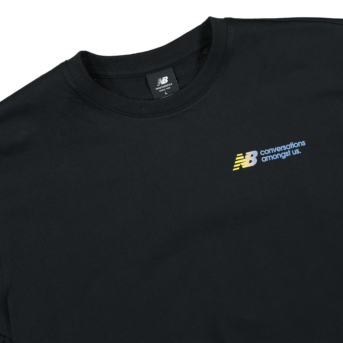 New Balance Conversations Amongst Us Tee Black T-Shirts Close-up | Overkill