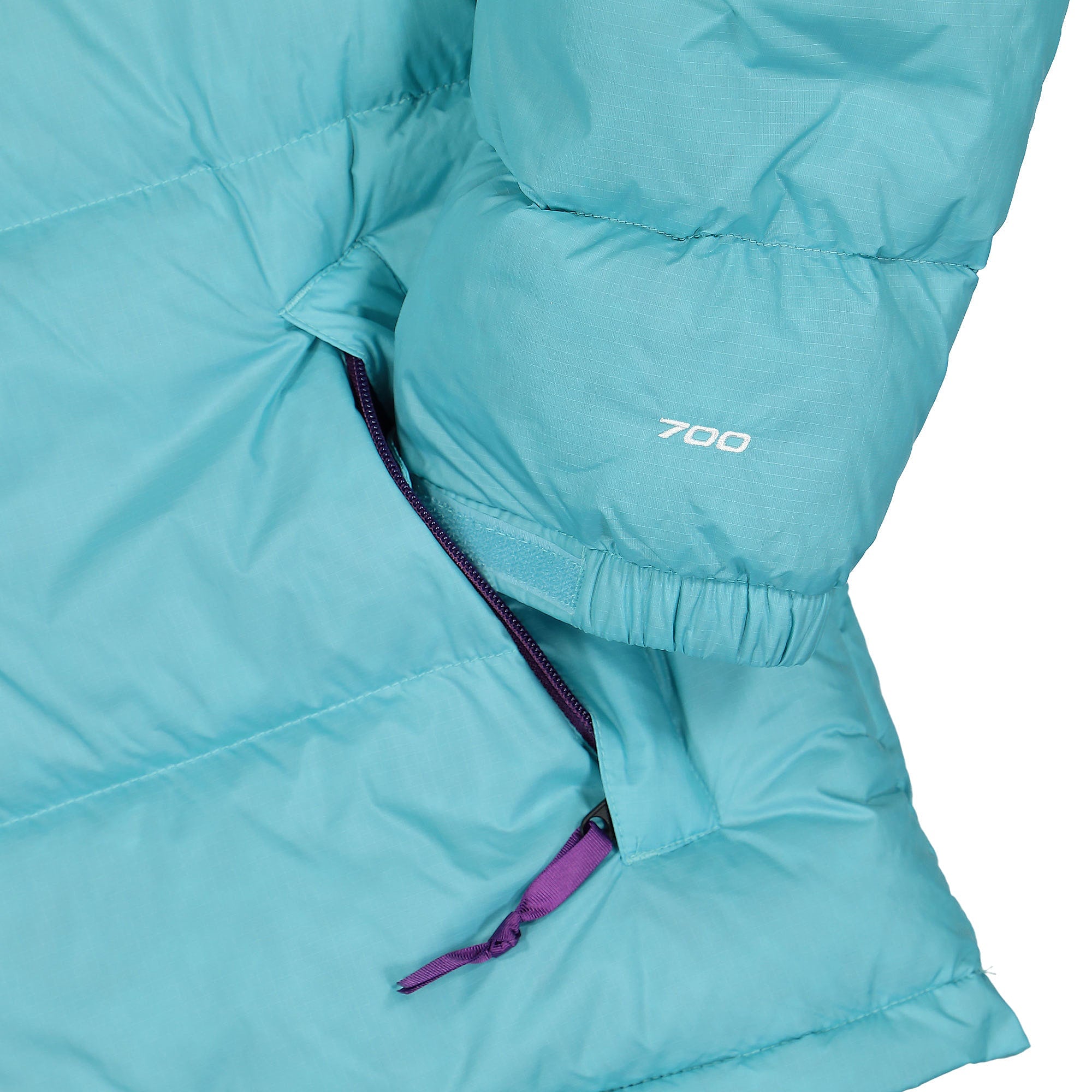 The North Face 1996 Retro Nuptse Jacket Transantarctic Blue - Gravity Purple Puffer Jackets Detailfoto | Overkill