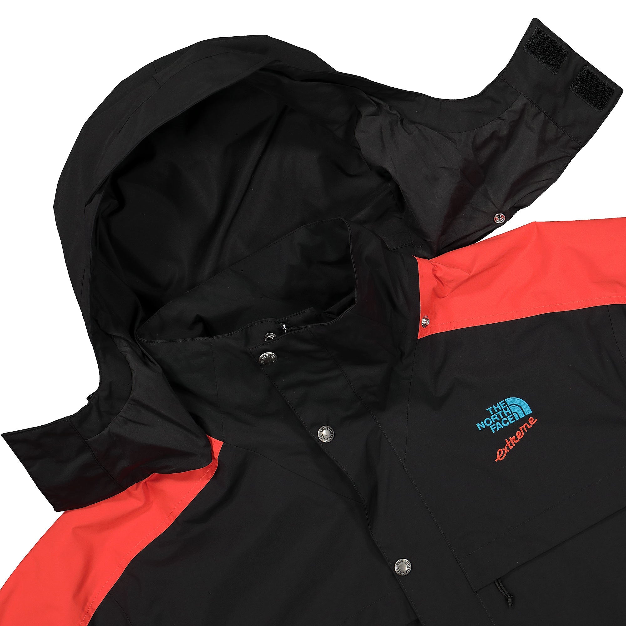 The North Face 90 Extreme Rain Jacket Black Combo Jackets Close-up | Overkill