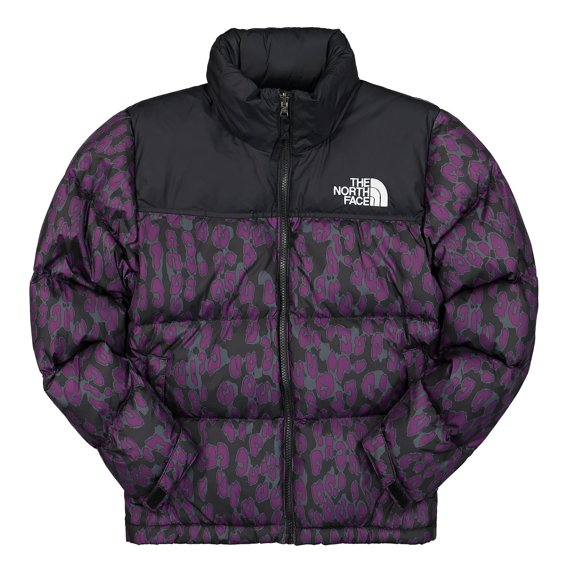 The North Face Printed 1996 Retro Nuptse Jacket Gravity Purple - Leopard Print Jackets NF0A5IXK29J | Overkill