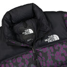The North Face Printed 1996 Retro Nuptse Jacket Gravity Purple - Leopard Print Jackets Close-up | Overkill