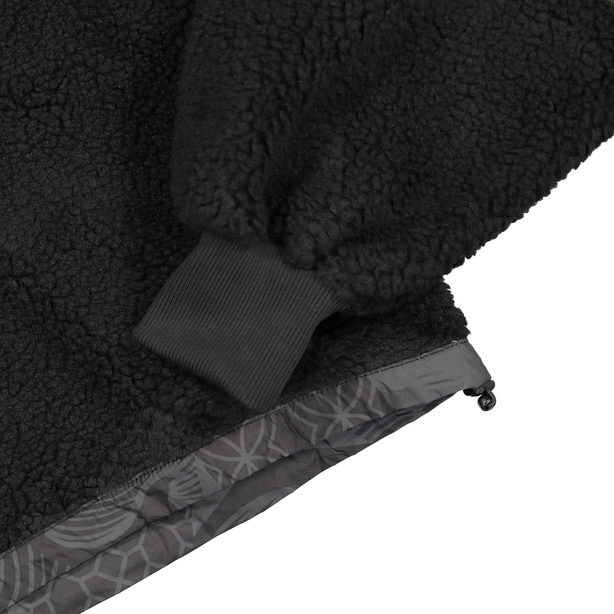 The North Face W Printed Platte Sherpa 1/4 Zip TNF Black IC Geo Tonal Print Sweatshirts Detailfoto | Overkill