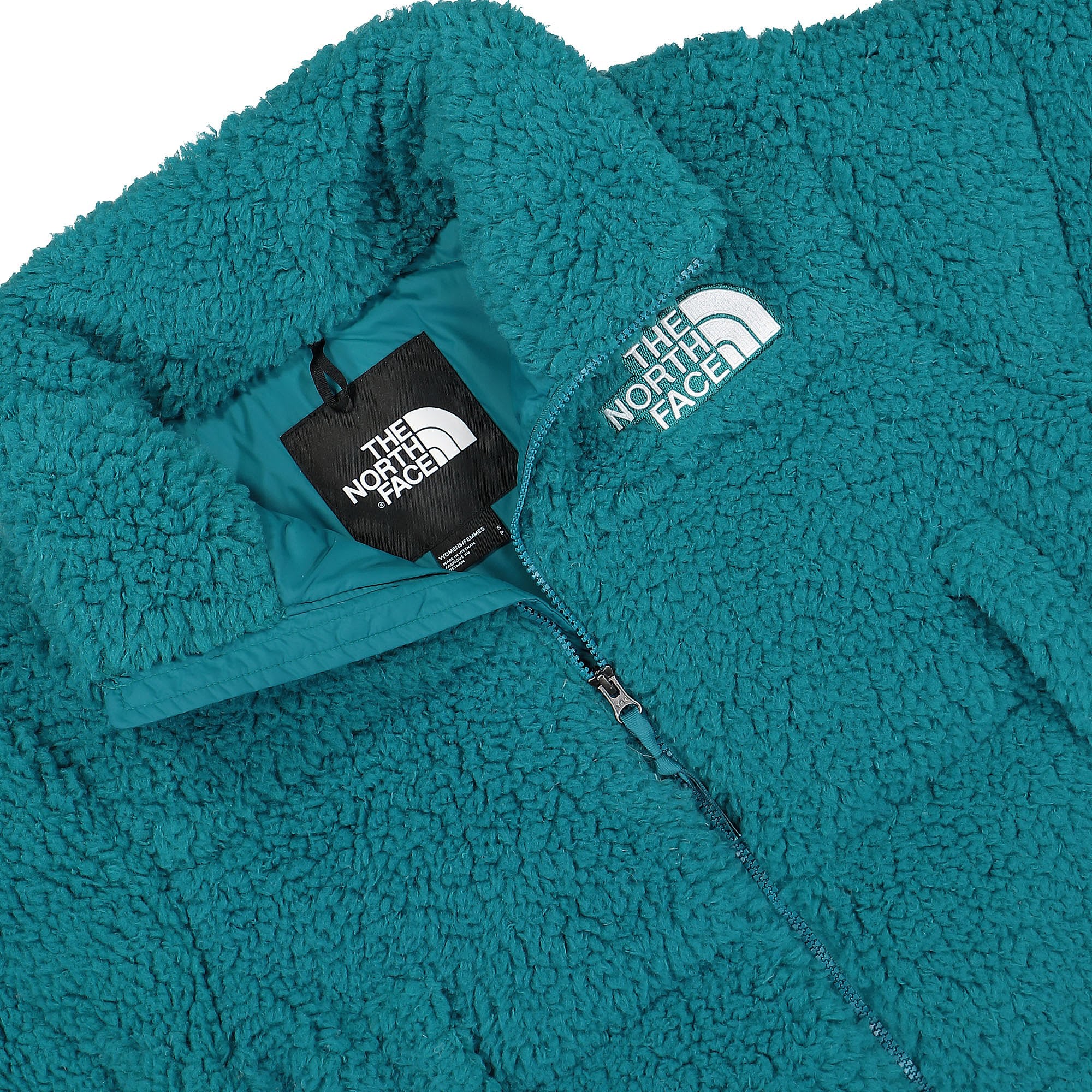 The North Face W High Pile Nuptse Jacket Harbor Blue Jackets Close-up | Overkill
