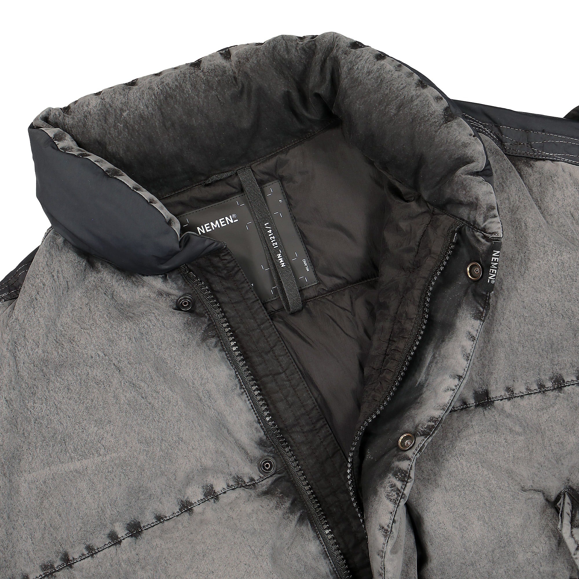 NemeN Kaos Discharged Recycled Goose Down Jacket Discharged Black Jackets Close-up | Overkill