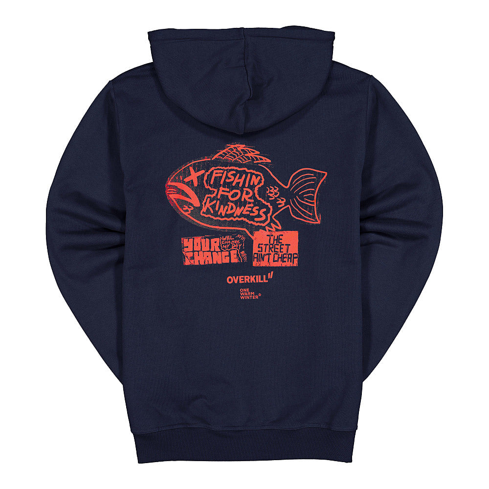 Overkill One Warm Winter x OVERKILL For The Street Wear Hoodie Midnight Navy Hoodies Material | Overkill