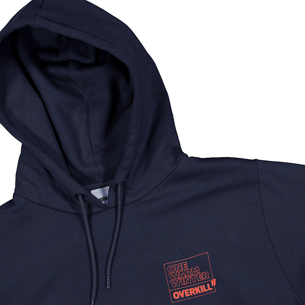 Overkill One Warm Winter x OVERKILL For The Street Wear Hoodie Midnight Navy Hoodies Close-up | Overkill