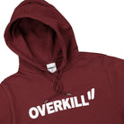 Overkill Logo Hoodie Burgundy Hoodies Close-up | Overkill
