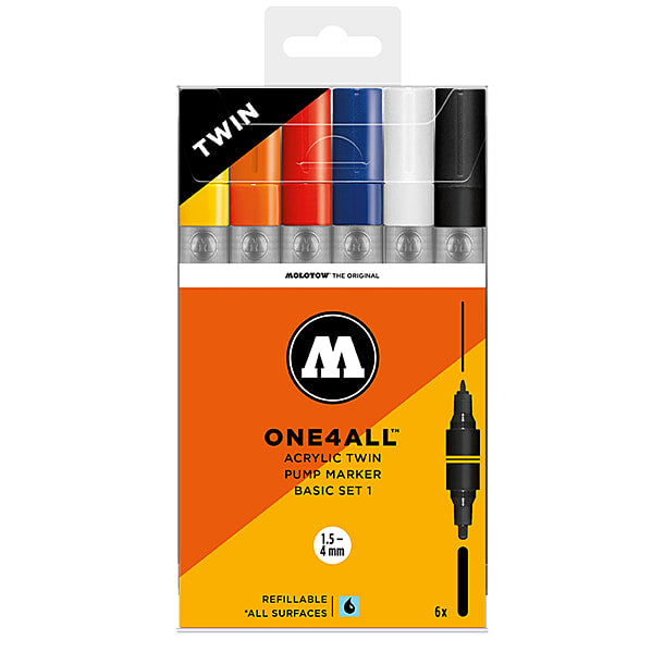 Molotow one4all acrylic twin basic-set 1  Marker 200488 | Overkill