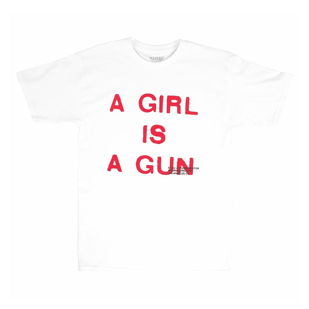 Pleasures Girl Is A Gun T-Shirt White T-Shirts P17F101047W | Overkill