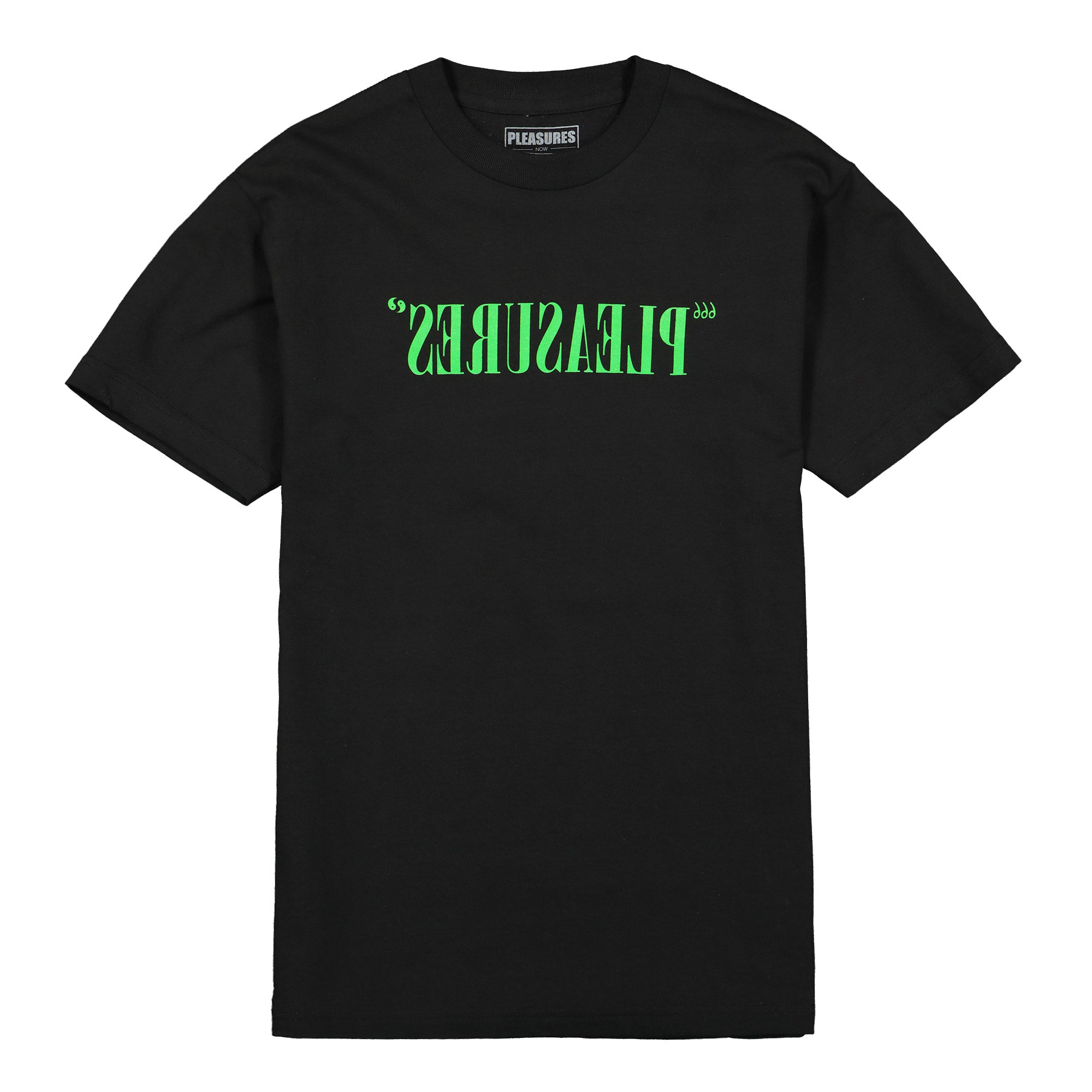 Pleasures Flipped Logo T-Shirt Black T-Shirts P19F101054 | Overkill