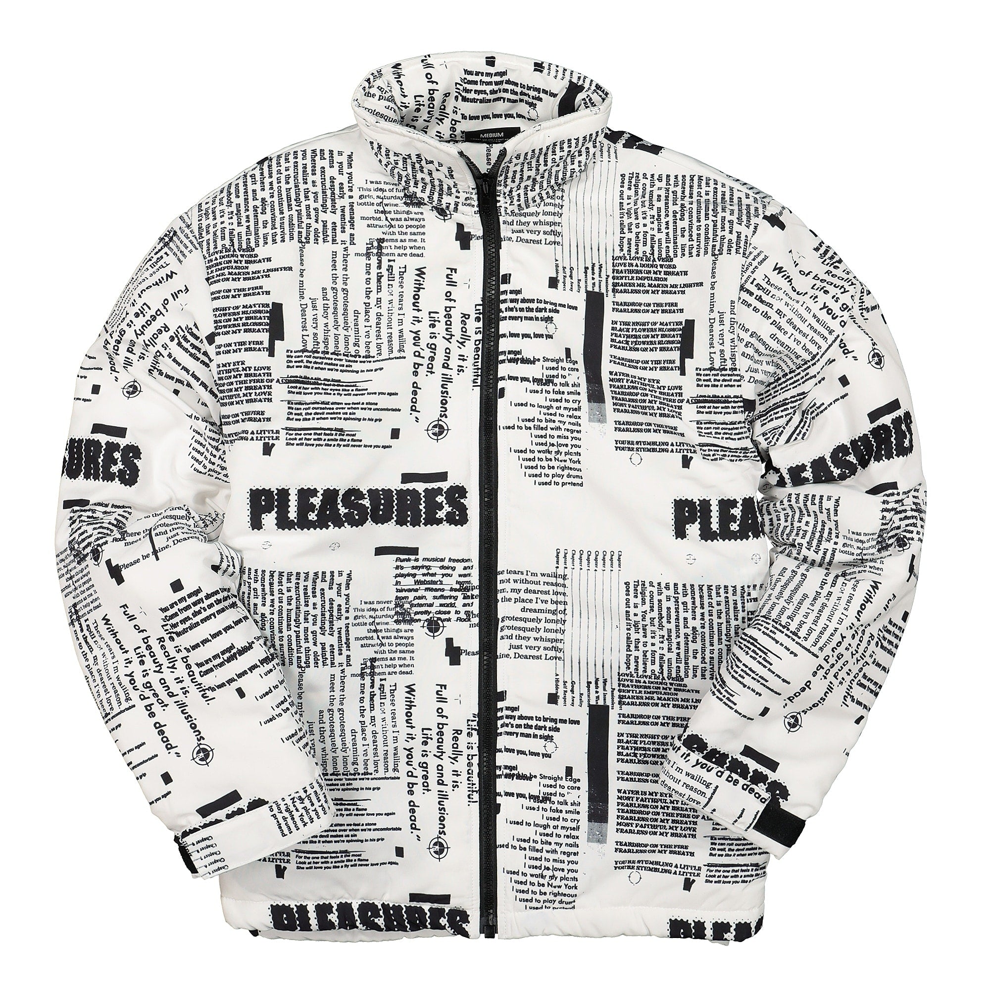 Pleasures Poems Puffer Jacket White Puffer Jackets P19F103022 | Overkill