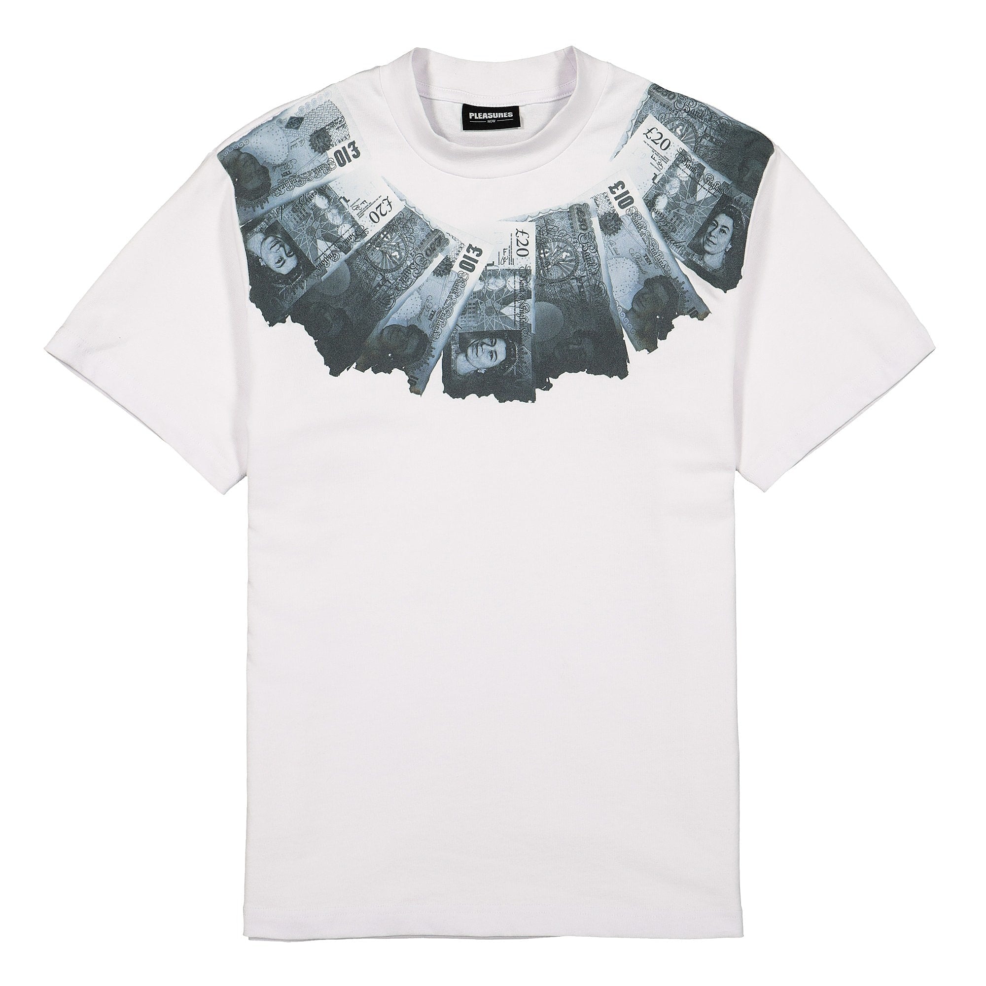 Pleasures Sold Money Necklace Tee White T-Shirts P19F109043 | Overkill