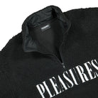 Pleasures Prayer Quarter Zip Sherpa Black Sweatshirts Close-up | Overkill