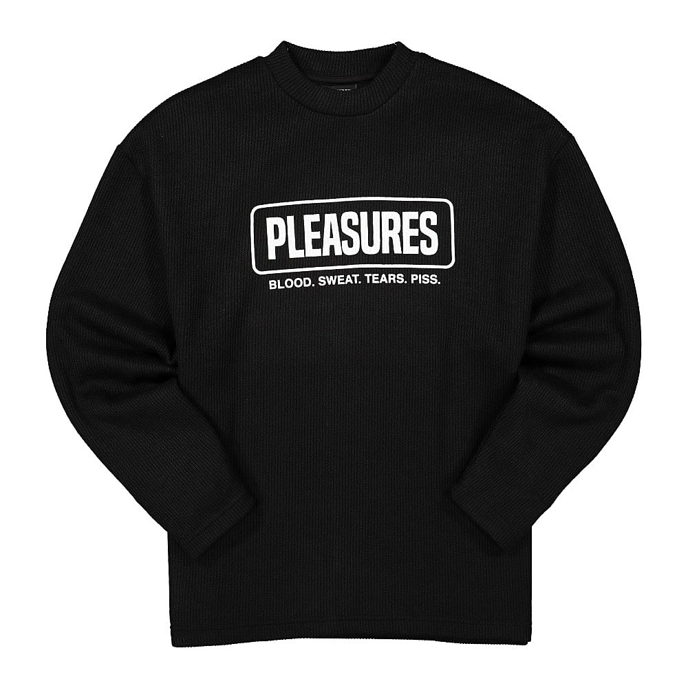 Pleasures Fresno Knit Long Sleeve Black Longsleeves P20F021 | Overkill